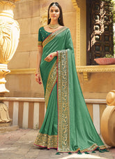 Pista Green Colour Saree looking Great